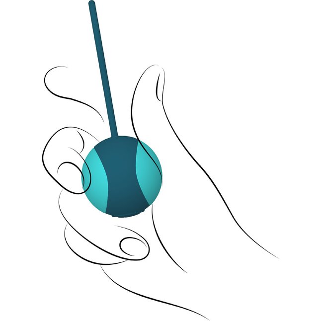 Бирюзовый вагинальный шарик соло STELLA I со сменным грузом - Key