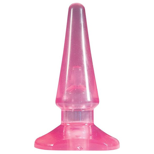 Розовая анальная пробка с вибропулей Passion Plug - 10,5 см - Basics