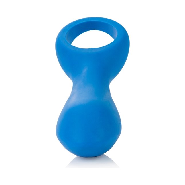 Голубой вибратор с ручкой-кольцом Posh Silicone O Probes - 15 см - Posh. Фотография 7.