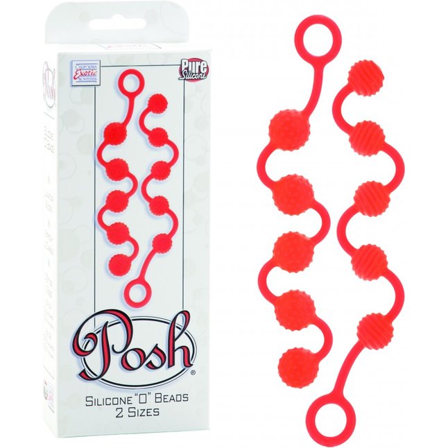 Набор оранжевых анальных цепочек Posh Silicone O Beads - Posh. Фотография 2.