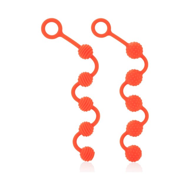 Набор оранжевых анальных цепочек Posh Silicone O Beads - Posh. Фотография 3.