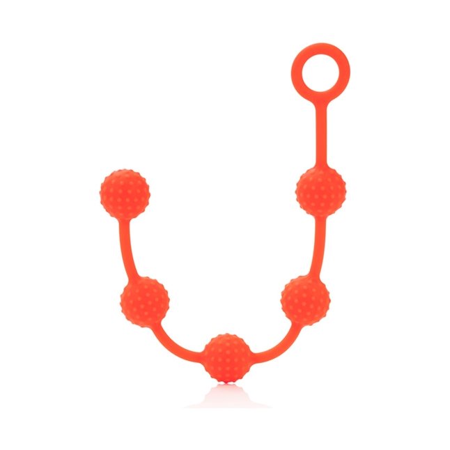 Набор оранжевых анальных цепочек Posh Silicone O Beads - Posh. Фотография 4.
