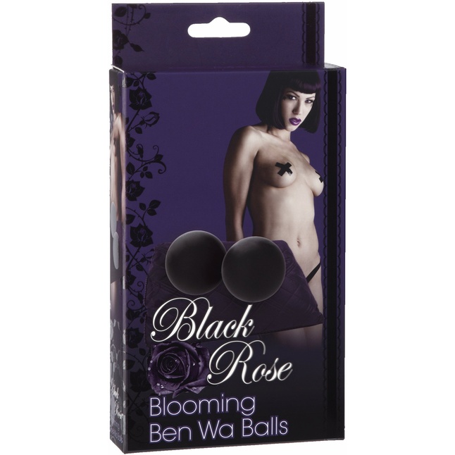 Черный вагинальные шарики Black Rose Blooming Ben Wa Balls. Фотография 2.