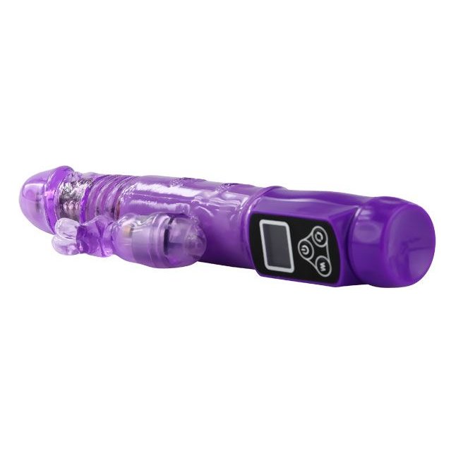 Фиолетовый вибратор Up and Down Love Doudse с ротацией - 22,4 см. Фотография 2.