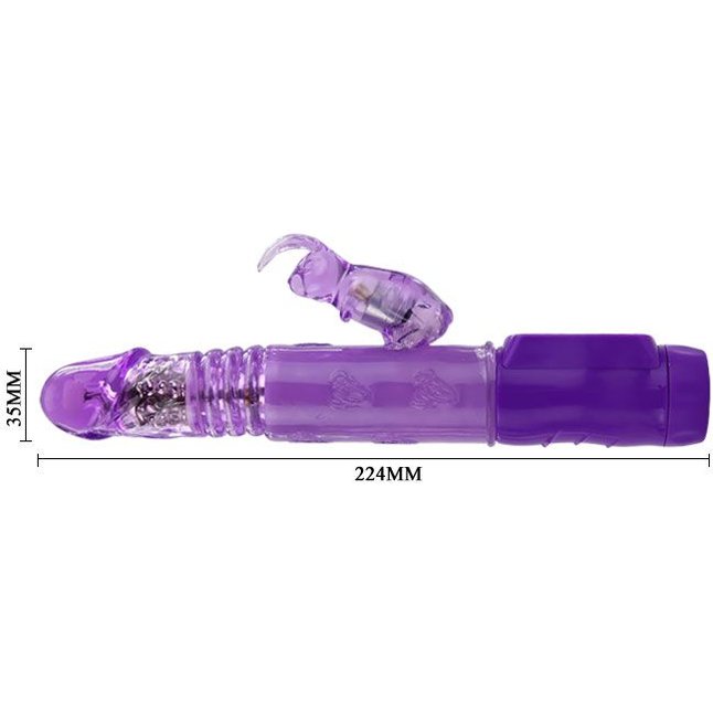 Фиолетовый вибратор Up and Down Love Doudse с ротацией - 22,4 см. Фотография 3.