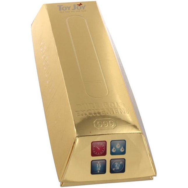 Золотистый вибратор PURE GOLD EXCITEMENT VIBE MEDIUM - 15 см - Basics. Фотография 2.