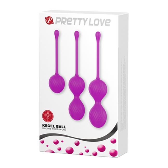Набор лиловых вагинальных шариков Kegel Ball - Pretty Love. Фотография 6.