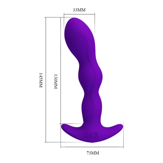 Фиолетовый анальный стимулятор простаты с вибрацией Yale - 14,5 см - Pretty Love. Фотография 5.