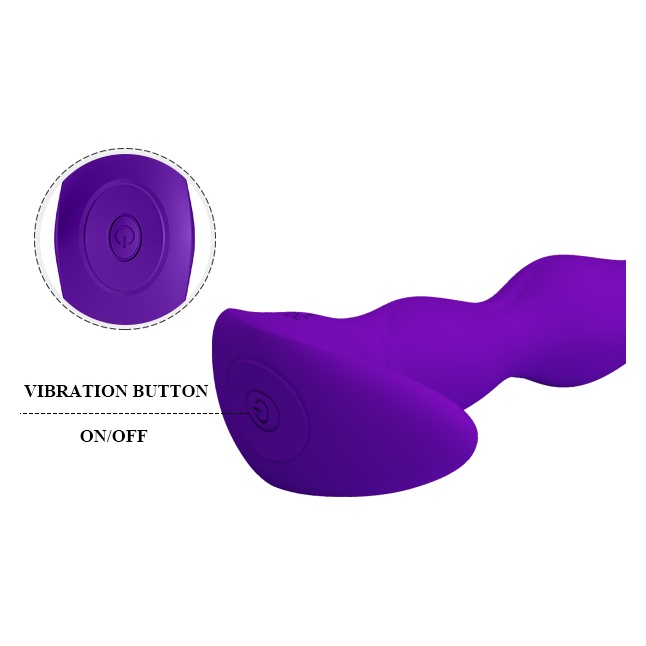 Фиолетовый анальный стимулятор простаты с вибрацией Yale - 14,5 см - Pretty Love. Фотография 6.