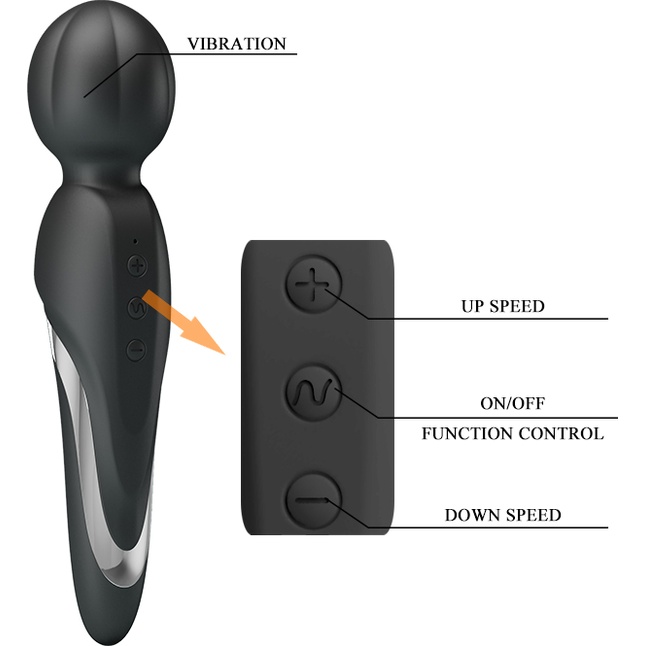 Черные жезловый вибратор Fitzgerald - Pretty Love. Фотография 5.