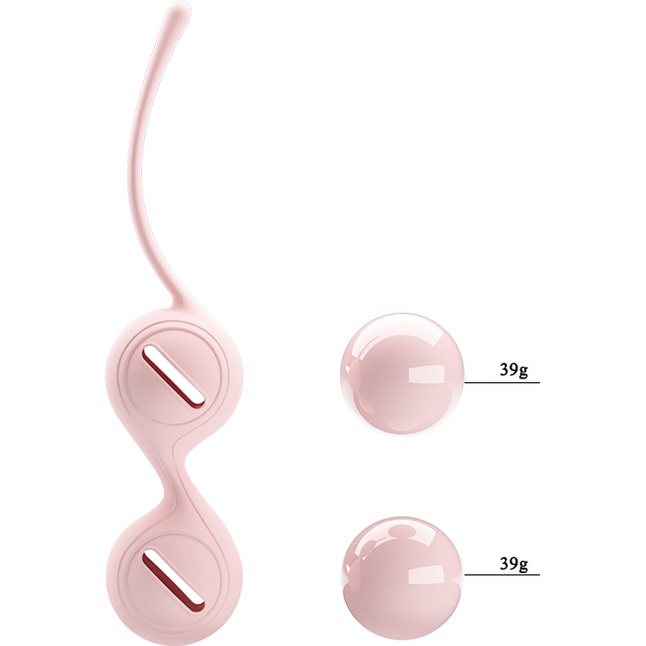 Нежно-розовые вагинальные шарики на сцепке Kegel Tighten Up I - Pretty Love. Фотография 5.
