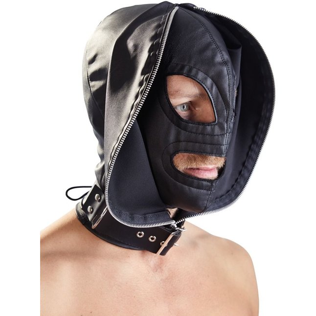 Двухслойный шлем-маска с отверстиями для глаз и рта - Fetish Collection. Фотография 2.