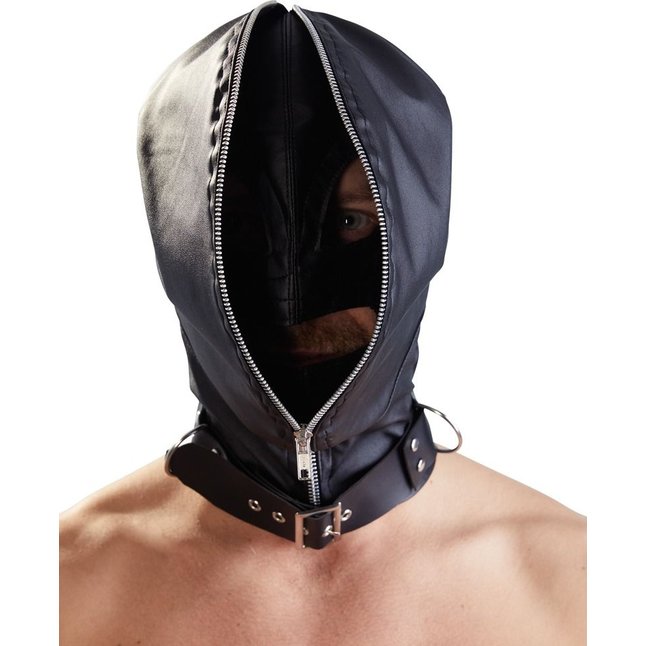 Двухслойный шлем-маска с отверстиями для глаз и рта - Fetish Collection. Фотография 3.