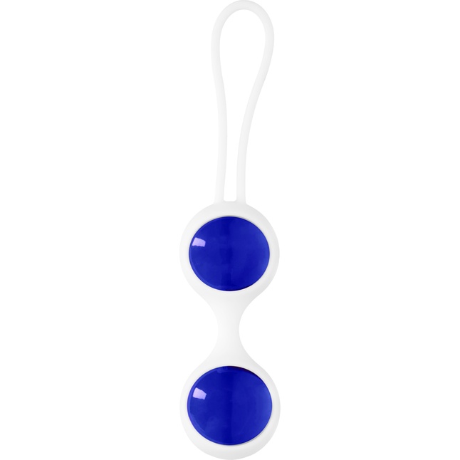 Синие стеклянные вагинальные шарики Ben Wa Medium в белой оболочке - Chrystalino. Фотография 2.