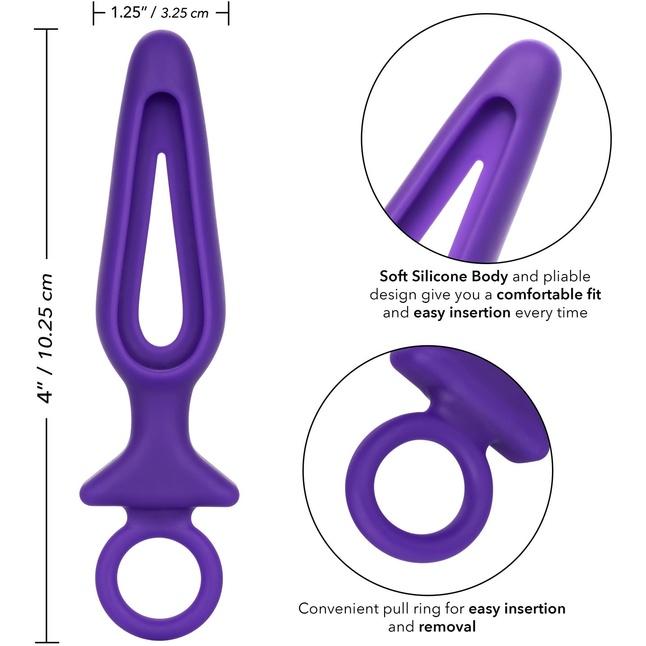 Фиолетовая силиконовая пробка с прорезью Silicone Groove Probe - 10,25 см - Booty Call. Фотография 6.