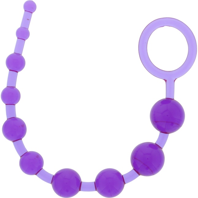 Фиолетовая анальная цепочка PLEASURE BEADS ANAL ROD - 32 см - Bootyful