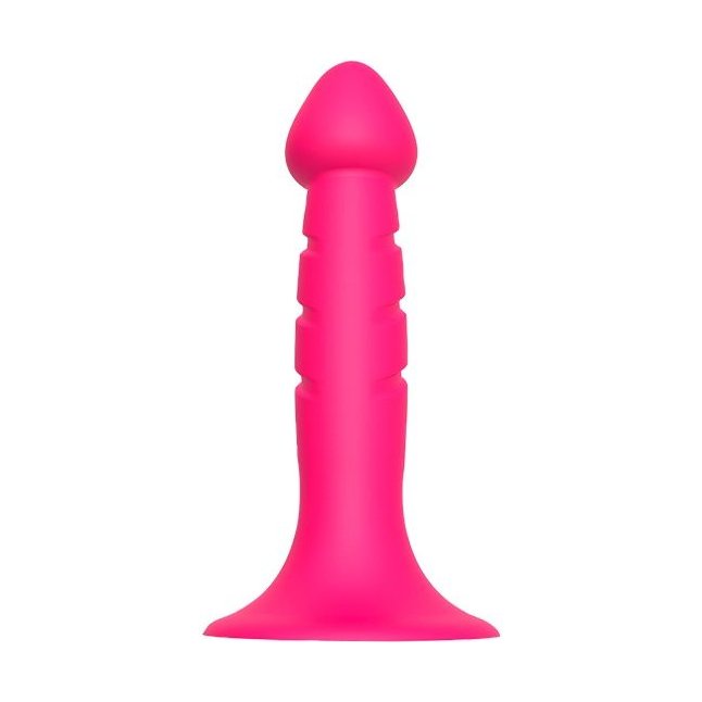 Розовая анальная пробка-фаллос CARVED PLUG - 13,5 см