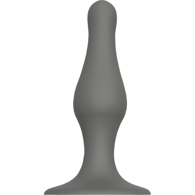 Серый удлиненный анальный стимулятор PLUG WITH SUCTION CUP - 15,6 см - Bootyful