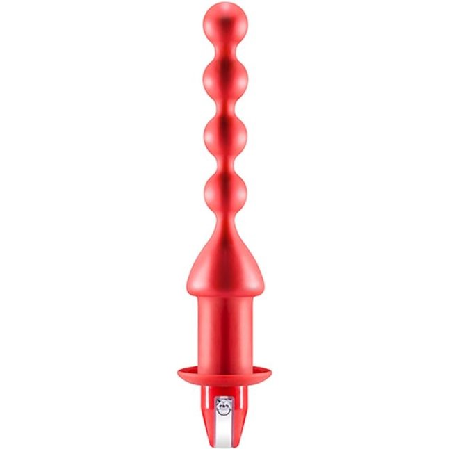 Красный анальный вибростимулятор-елочка - 13 см
