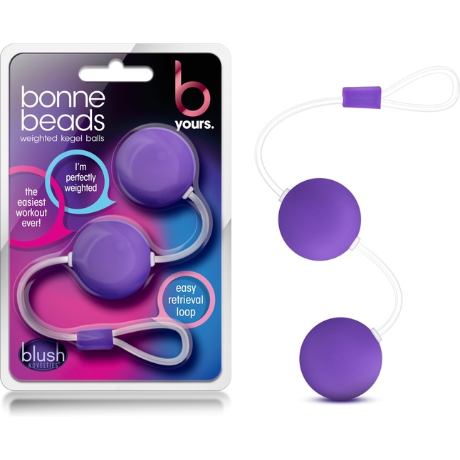 Фиолетовые вагинальные шарики Bonne Beads - B Yours. Фотография 3.