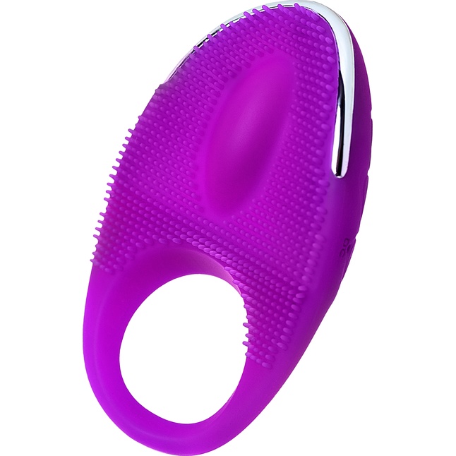 Фиолетовое перезаряжаемое виброкольцо с ресничками JOS RICO. Фотография 3.