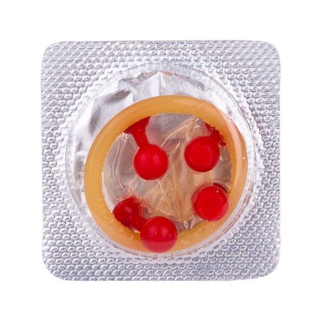 Стимулирующий презерватив-насадка Roll Ball Strawberry - Sitabella condoms. Фотография 4.