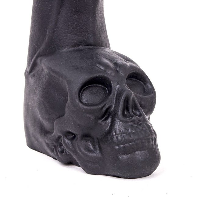 Черный фаллоимитатор-гигант с черепом Cock with Skull - 28 см. Фотография 2.