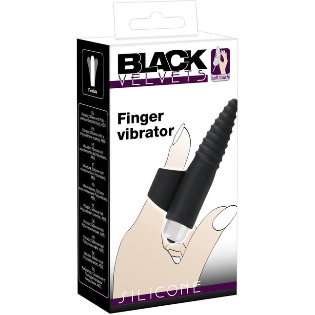 Черная вибронасадка на палец с винтовым наконечником Finger Vibrator - 10,5 см - You2Toys. Фотография 3.