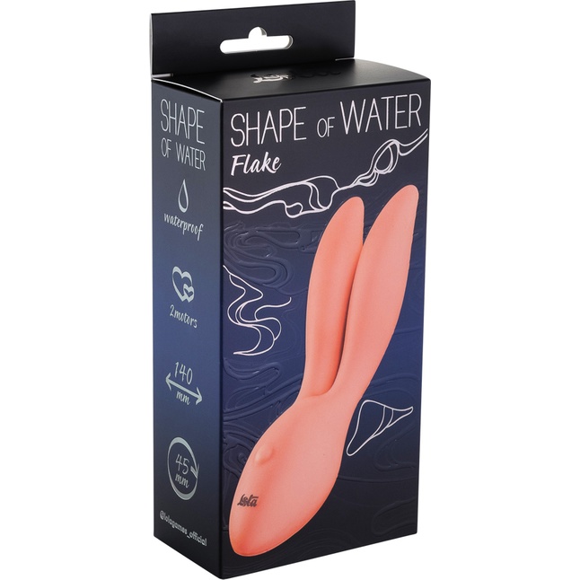 Розовый водонепроницаемый вибратор с ушками Shape of water Flake - Shape of water. Фотография 6.