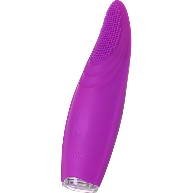 Фиолетовый клиторальный стимулятор с ресничками JOS ALICIA - 15,5 см