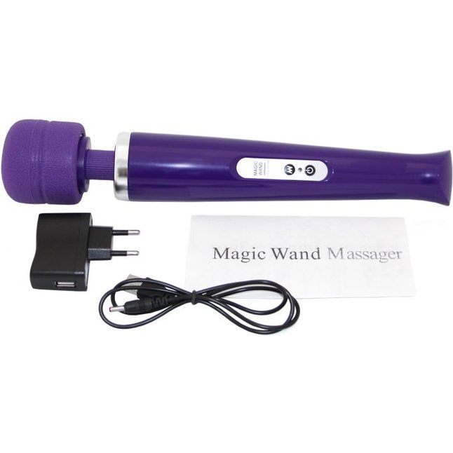 Фиолетовый беспроводной вибромассажер Magic Wand. Фотография 4.