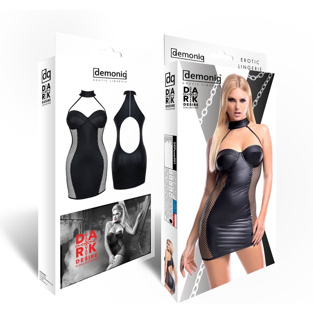 Шикарное платье Feme с сетчатыми вставками и вырезом на спинке - Dark Desire collection. Фотография 7.
