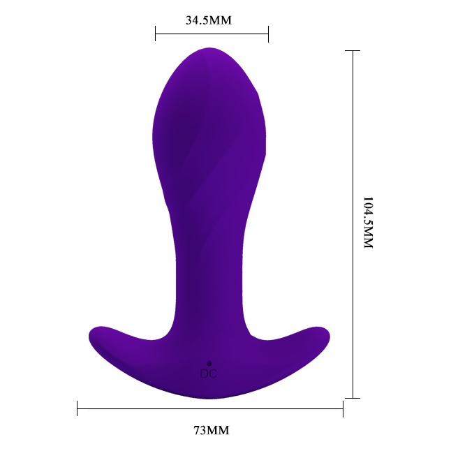 Фиолетовая анальная втулка с вибрацией - 10,5 см - Pretty Love. Фотография 4.
