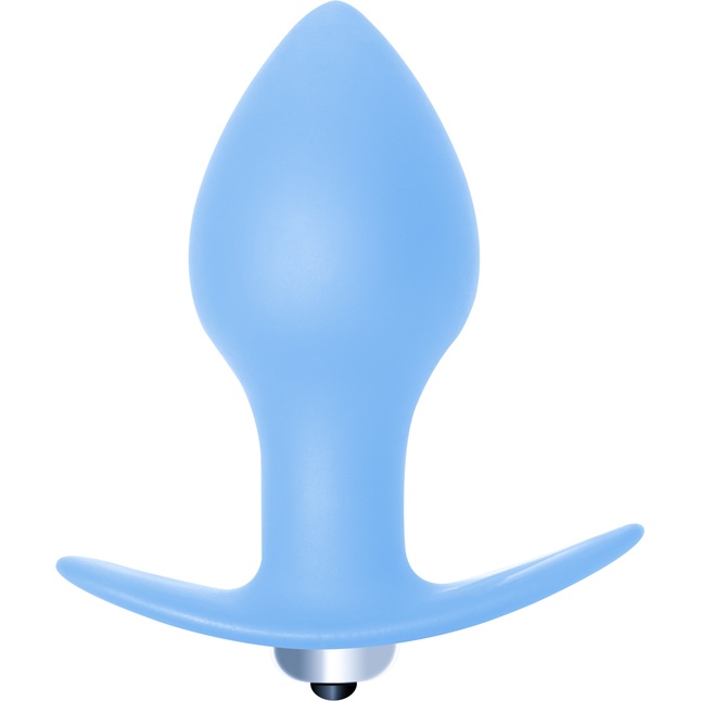 Голубая анальная вибропробка Bulb Anal Plug - 10 см - First Time
