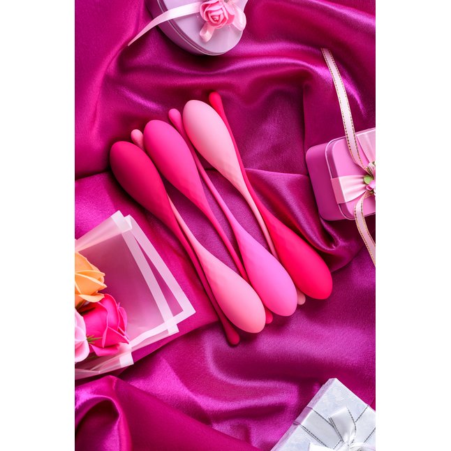 Набор из 6 розовых вагинальных шариков Eromantica K-ROSE. Фотография 11.