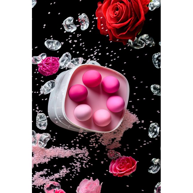 Набор из 6 розовых вагинальных шариков Eromantica K-ROSE. Фотография 9.