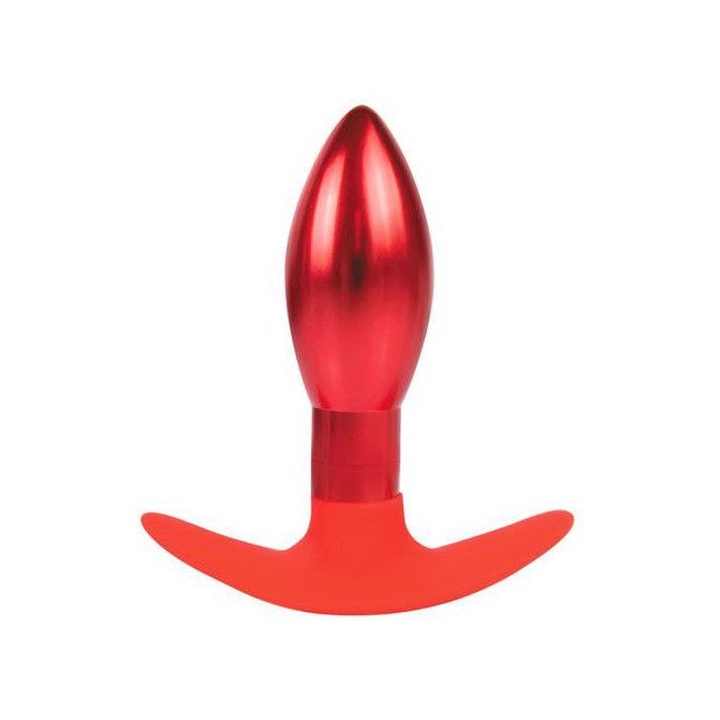 Каплевидная анальная втулка красного цвета - 9,6 см - IRON LOVE