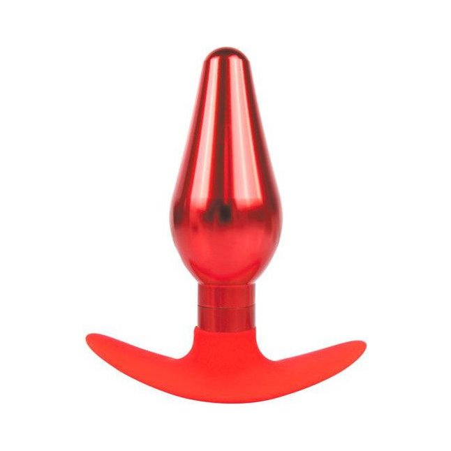 Красная анальная каплевидная втулка - 10,9 см - IRON LOVE
