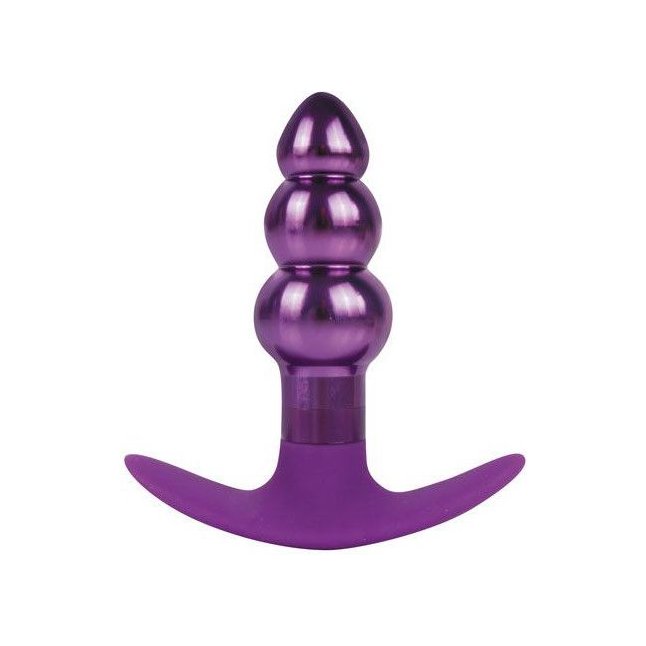 Анальная металлическая втулка фиолетового цвета - 9,6 см - IRON LOVE