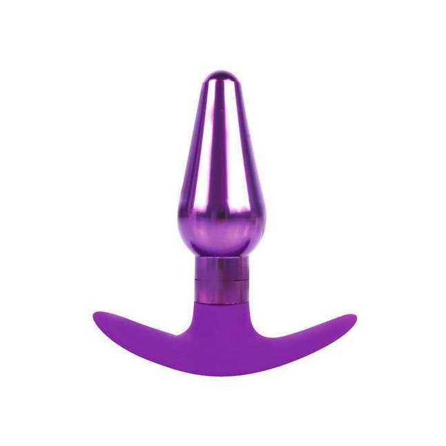 Анальная пробка-конус фиолетового цвета - 9,6 см - IRON LOVE