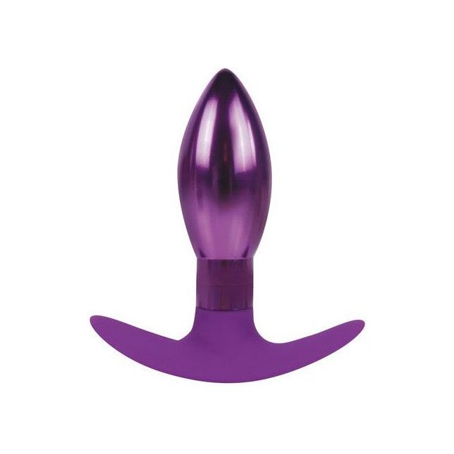 Каплевидная анальная втулка фиолетового цвета - 9,6 см - IRON LOVE