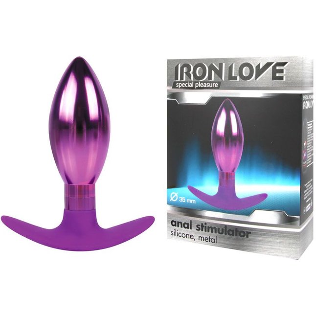 Каплевидная анальная втулка фиолетового цвета - 10,6 см - IRON LOVE. Фотография 2.