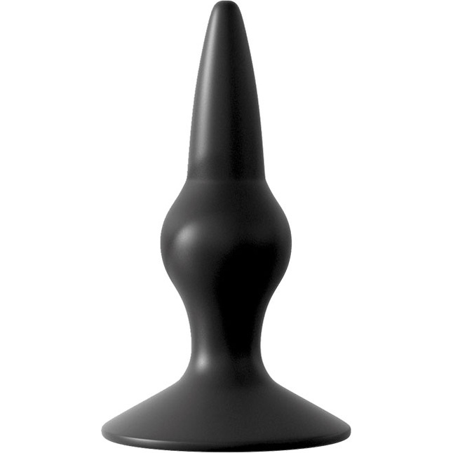 Чёрная анальная пробка с утолщающим шариком - 9 см - SEX EXPERT