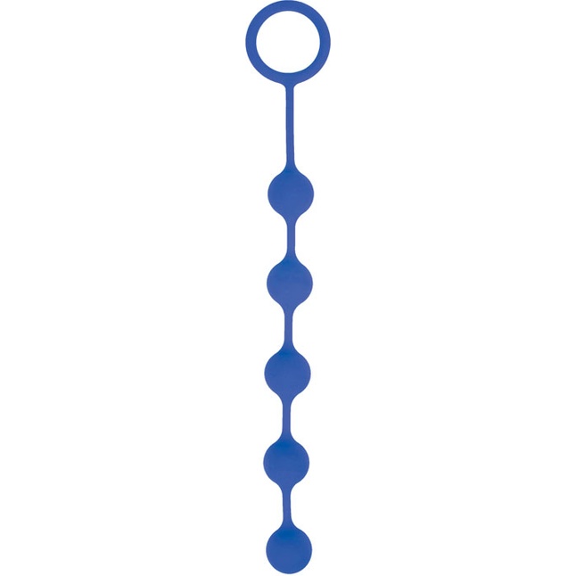 Синяя анальная цепочка с кольцом-ограничителем - 23 см - SWEET TOYS