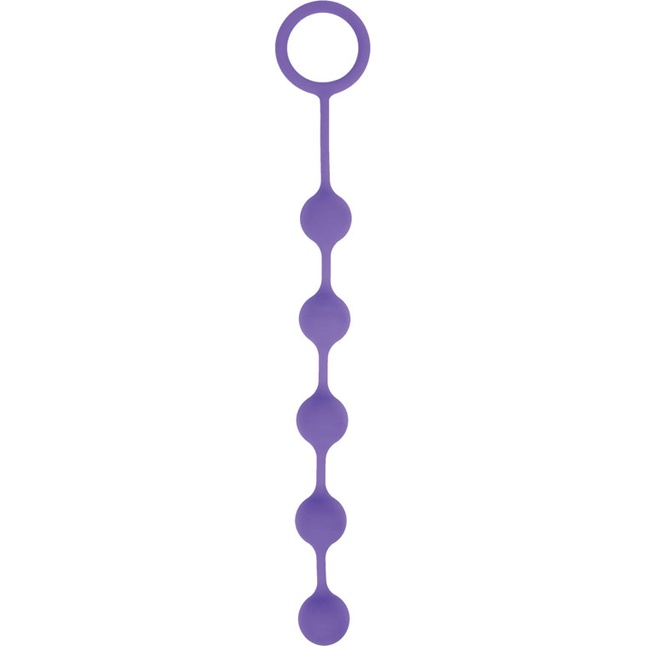 Фиолетовая анальная цепочка с кольцом-ограничителем - 23 см - SWEET TOYS
