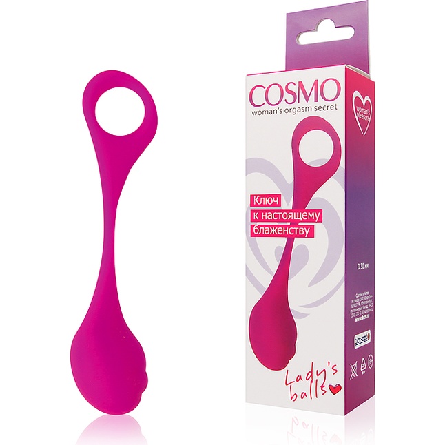 Ярко-розовый вагинальный шарик Cosmo - COSMO. Фотография 2.
