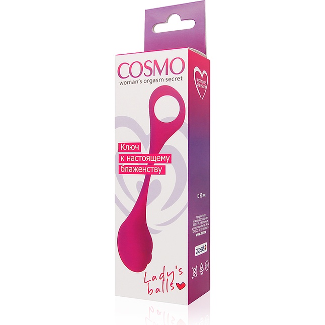 Ярко-розовый вагинальный шарик Cosmo - COSMO. Фотография 3.