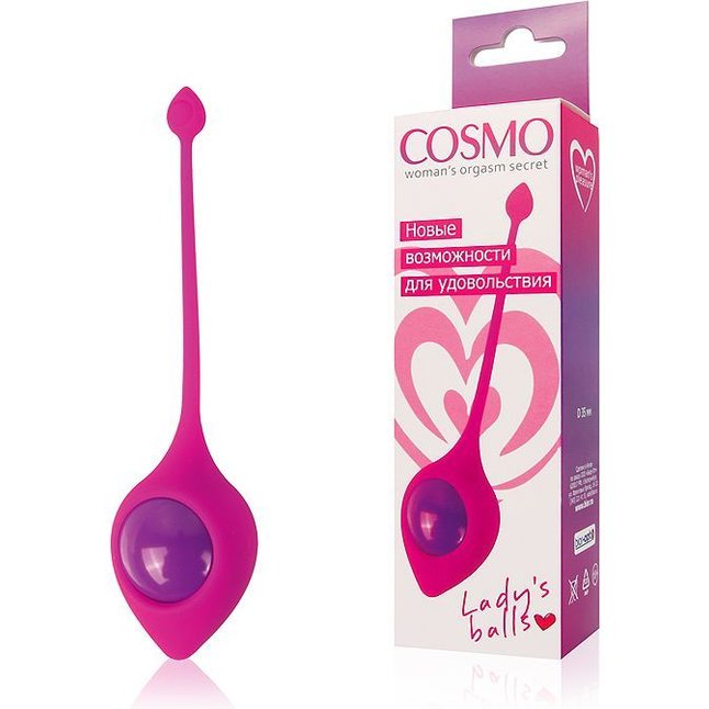 Розовый вагинальный шарик Cosmo с хвостиком - COSMO. Фотография 2.