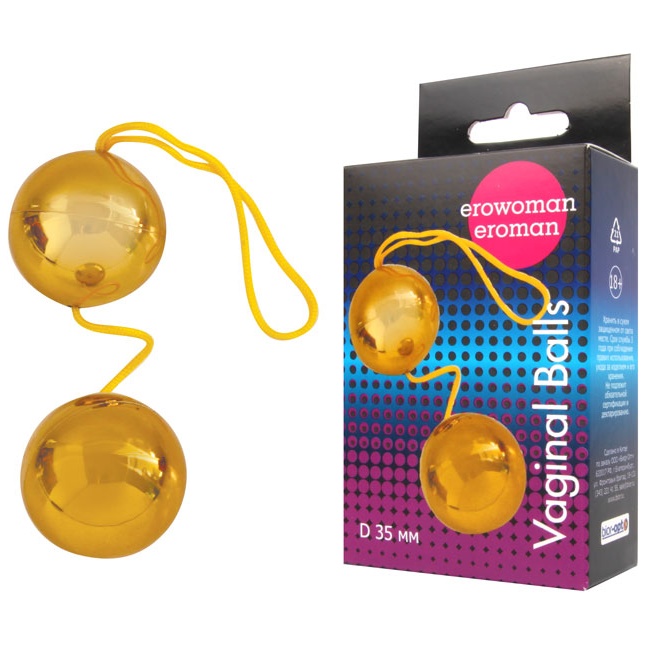 Золотистые вагинальные шарики Balls - EROWOMAN-EROMAN. Фотография 2.