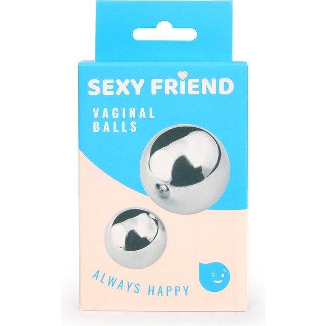 Серебристые вагинальные шарики Sexy Friend без шнурка. Фотография 3.